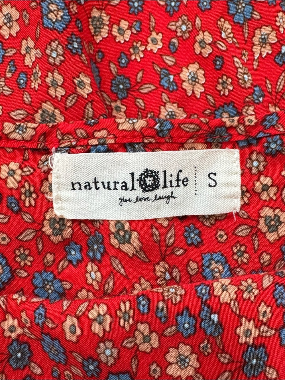 Natural Life Jamie Jumpsuit Romper Wide Leg Red Floral Boho Festival Size Small - Picture 3 of 16